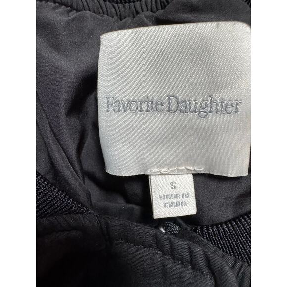 Favorite Daughter Black Off the Shoulder Bomber Jacket - Small (New) - Picture 8 of 9